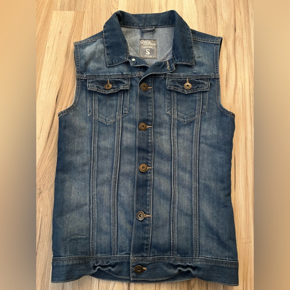OWK Collection Denim Sleeveless Vest Y2K Size Small
